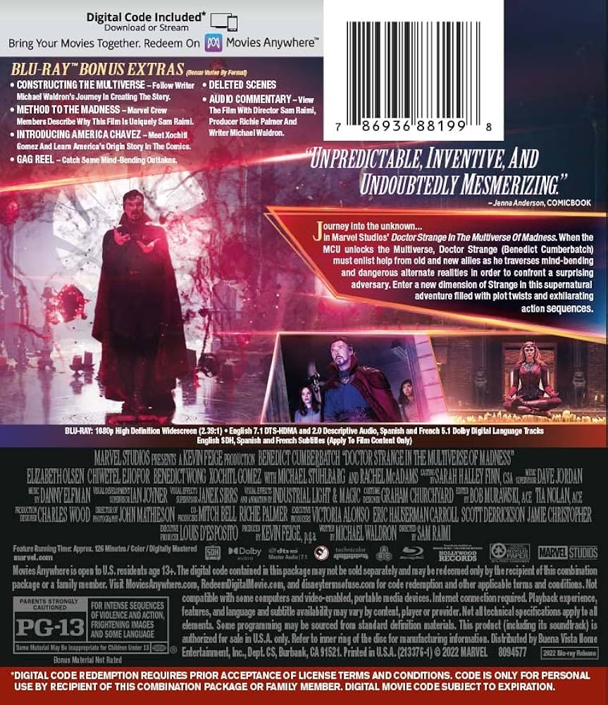 らび　MULTIVERSE OF MADNESS Amazon.com: Doctor Strange in the Multiverse of Madness [Blu